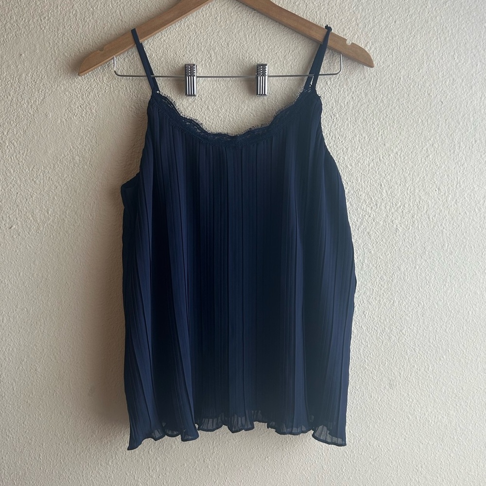 Navy Blue Lacy Women's Spaghetti Strap Tank